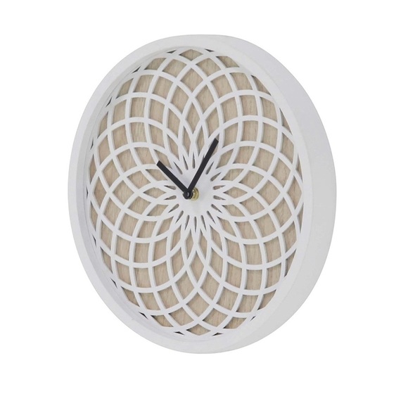 Ornate Wall Clock- White 12 inch - Picture 2 of 6